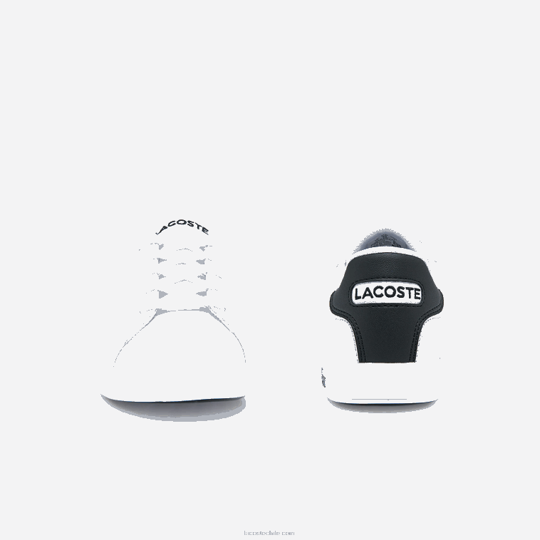 niños Lacoste blanco y negro 147 zapatillas graduadas N6XZ23302