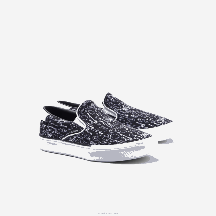 niños Lacoste blanco y negro 312 saltar servir textil sin cordones N6XZ23234