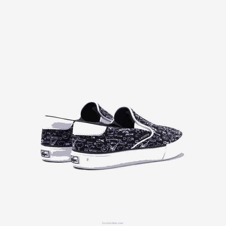 niños Lacoste blanco y negro 312 saltar servir textil sin cordones N6XZ23234