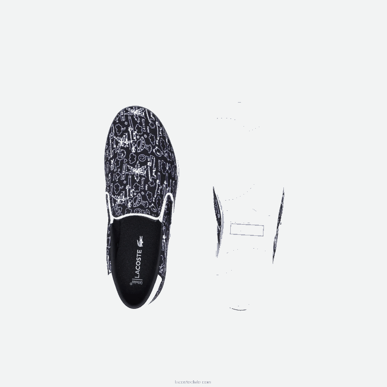 niños Lacoste blanco y negro 312 saltar servir textil sin cordones N6XZ23234