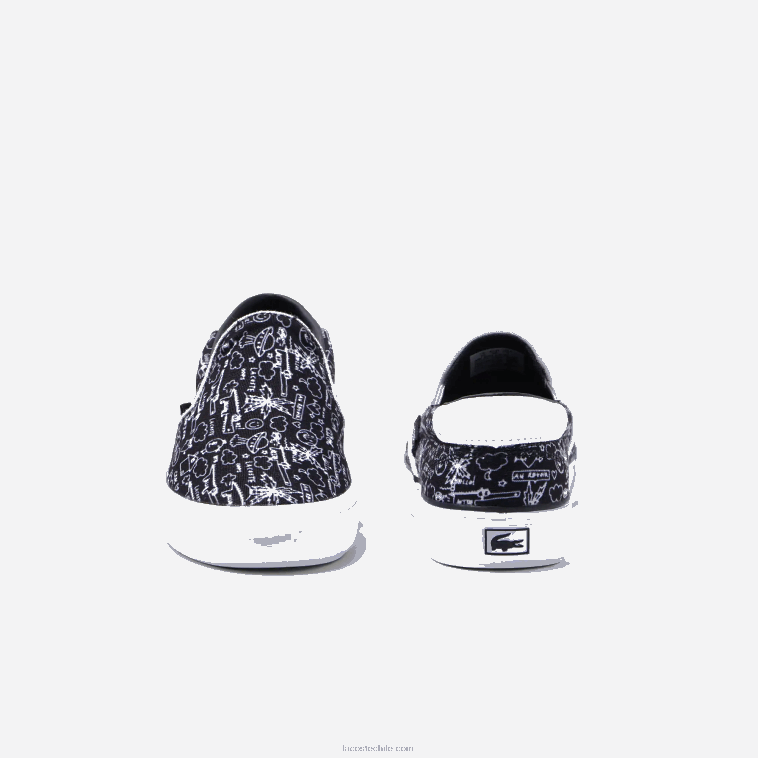 niños Lacoste blanco y negro 312 saltar servir textil sin cordones N6XZ23234