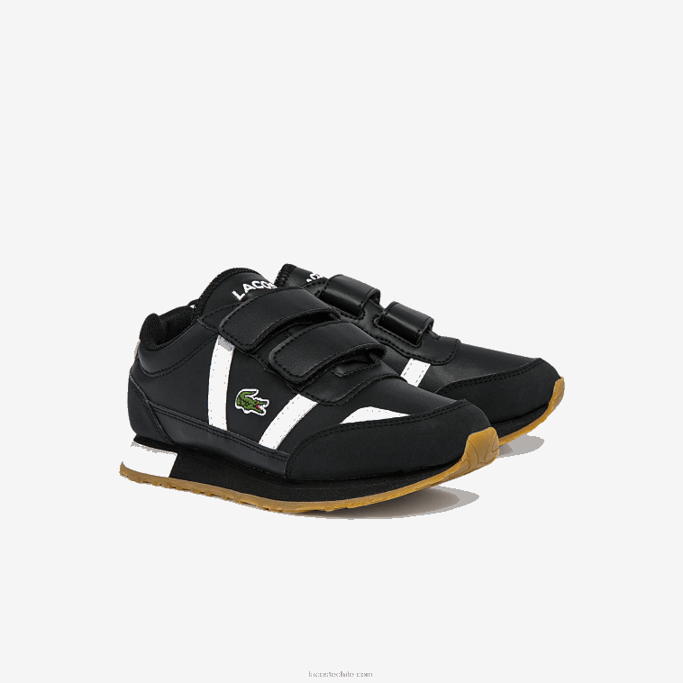 niños Lacoste blanco y negro 312 tenis sintéticos Partner N6XZ23239