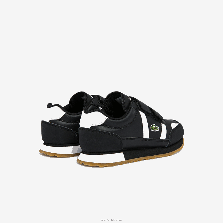 niños Lacoste blanco y negro 312 tenis sintéticos Partner N6XZ23239