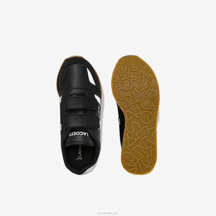 niños Lacoste blanco y negro 312 tenis sintéticos Partner N6XZ23239