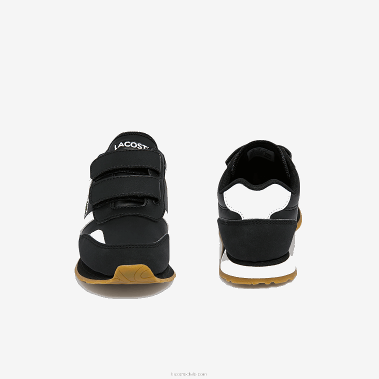niños Lacoste blanco y negro 312 tenis sintéticos Partner N6XZ23239