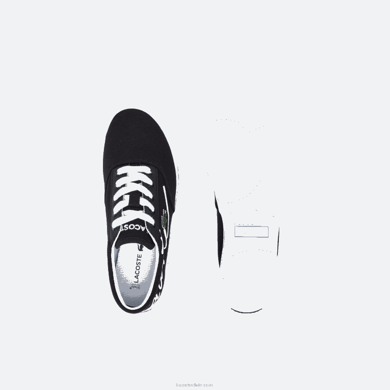 niños Lacoste blanco y negro 312 zapatillas deportivas Jump Serve de tejido con encaje N6XZ23305