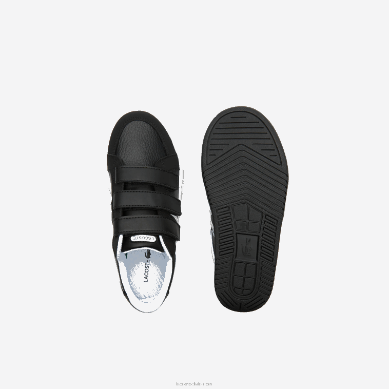 niños Lacoste blanco y negro 312 zapatillas l001 sintéticas N6XZ23259