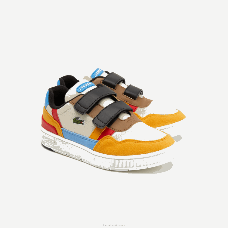 niños Lacoste blanquecino y amarillo ht3 zapatos al aire libre sintéticos de invierno t-clip N6XZ23303