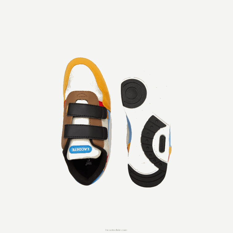 niños Lacoste blanquecino y amarillo ht3 zapatos al aire libre sintéticos de invierno t-clip N6XZ23303