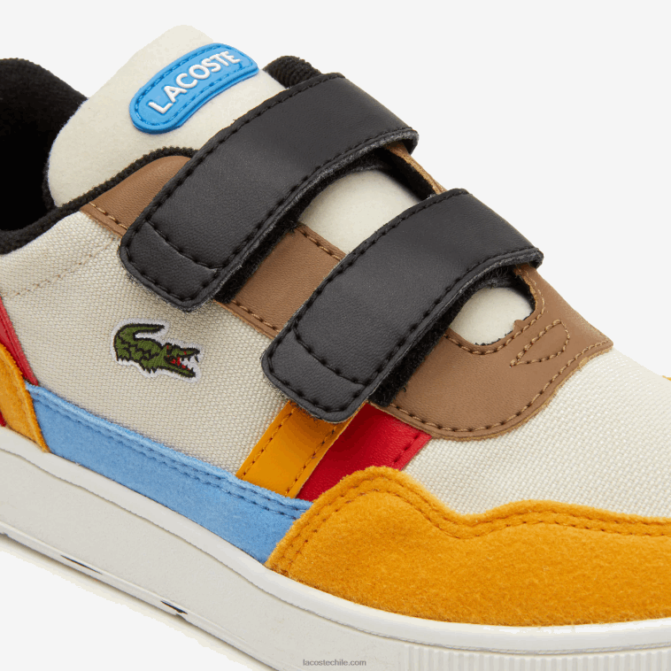 niños Lacoste blanquecino y amarillo ht3 zapatos al aire libre sintéticos de invierno t-clip N6XZ23303