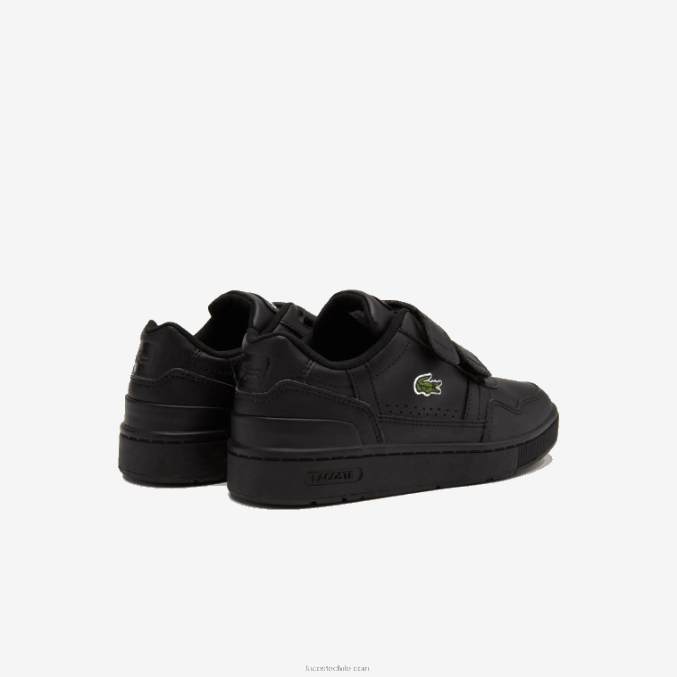niños Lacoste negro 02h tenis sintéticos con clip en T N6XZ23113