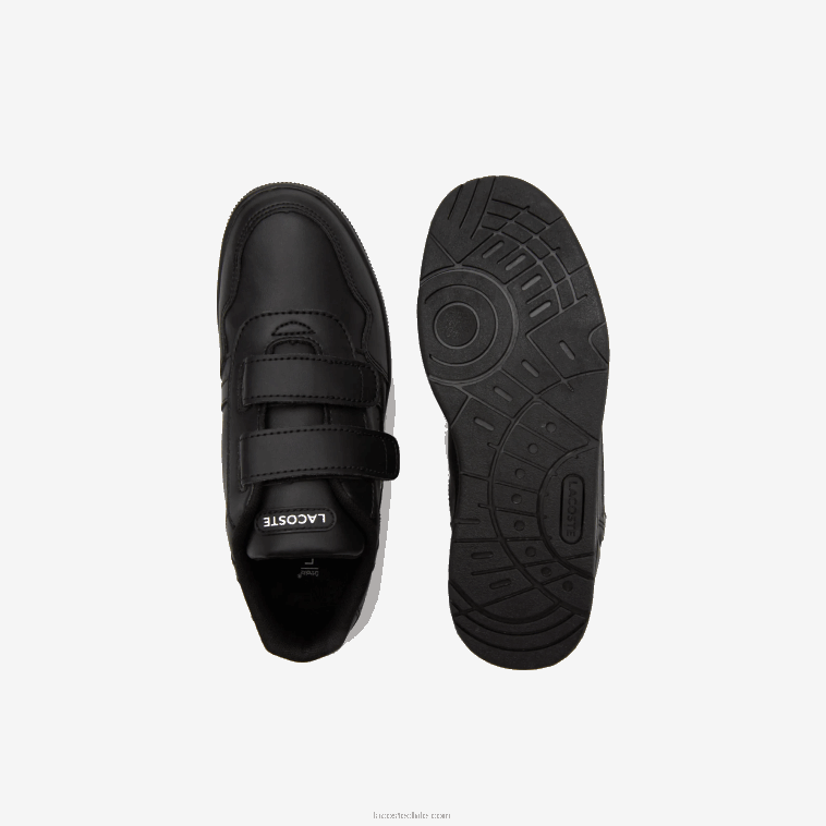 niños Lacoste negro 02h tenis sintéticos con clip en T N6XZ23113