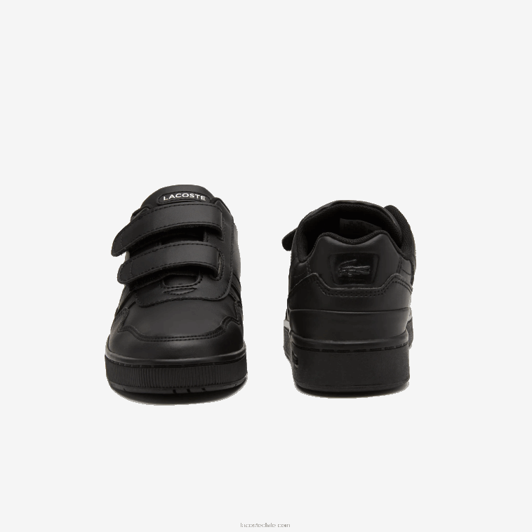 niños Lacoste negro 02h tenis sintéticos con clip en T N6XZ23113